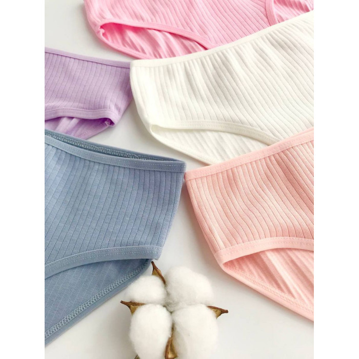 Дитячі трусики рубчик дівчаток 6-7 років (5шт/уп) ТМ Nicoletta