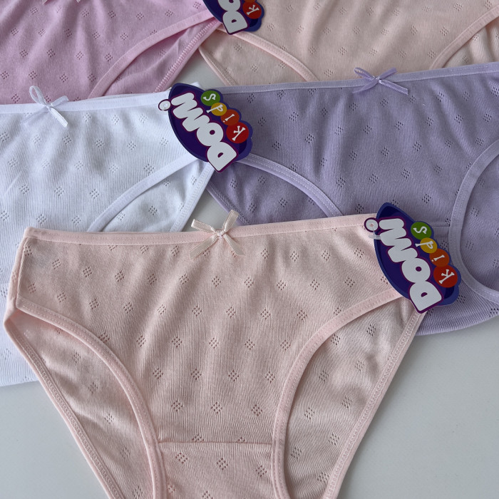 Дитячі трусики для дівчаток 6-7 років з перфорацією (5шт/уп)
