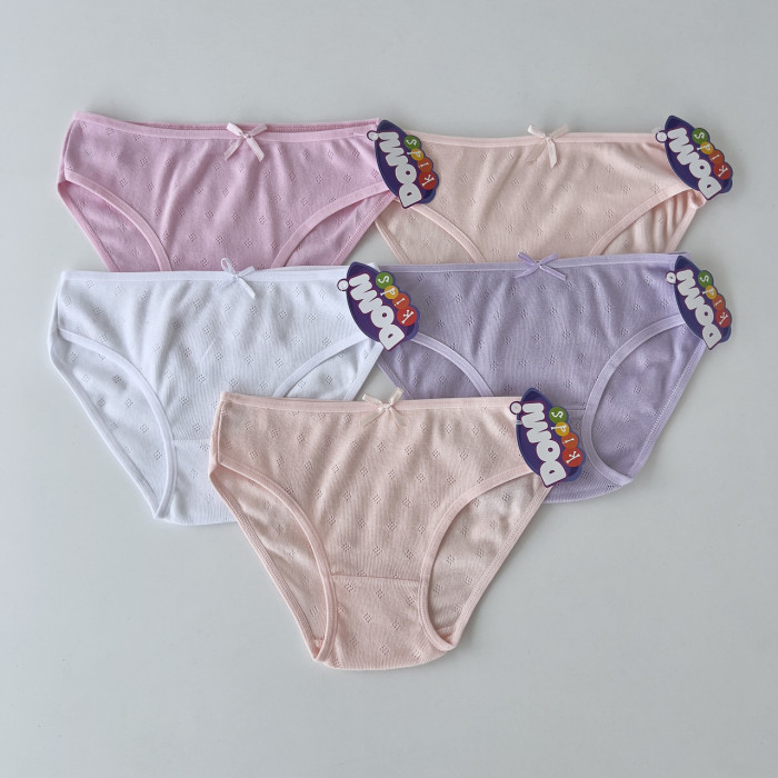 Детские трусики для девочек 8-9 лет с перфорацией (5шт/уп)