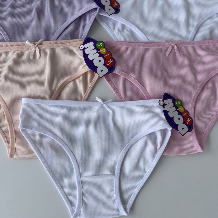 Детские трусики рубчик для девочек 4-5 лет (5шт/уп)