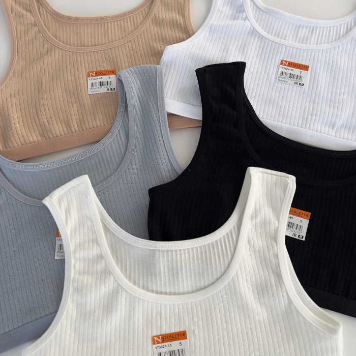 Топик подростковый рубчик 6-7 лет (5шт/уп ТМ Nicoletta