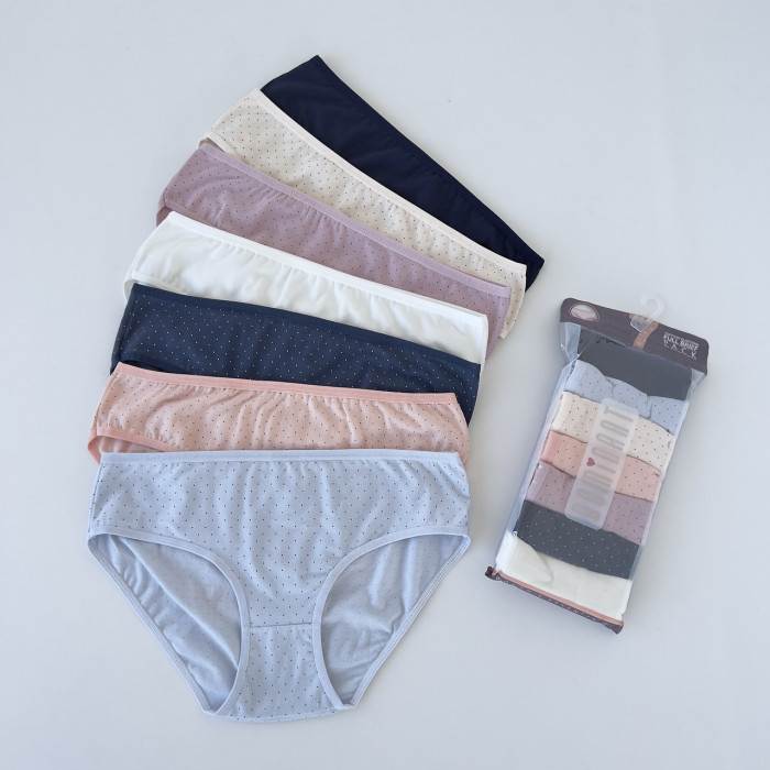 ОПТОМ. Набір жіночих трусів "Dominant" бікіні. Розмір: XL. ( 7 шт/уп). Туреччина.