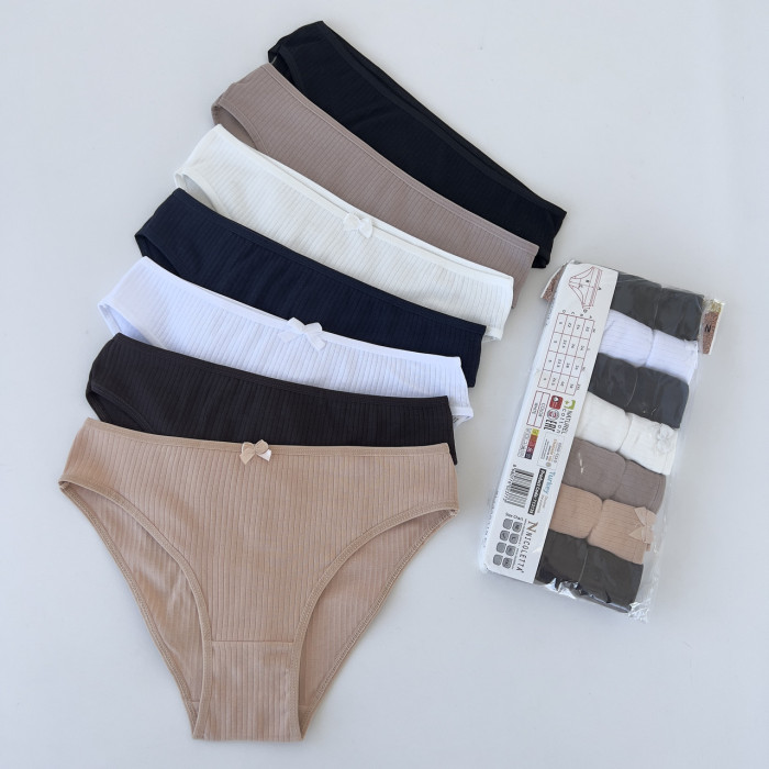 Набор трусиков неделек  рубчик- Размер: XL. ( 7 шт/уп). ТМ. Nicoletta