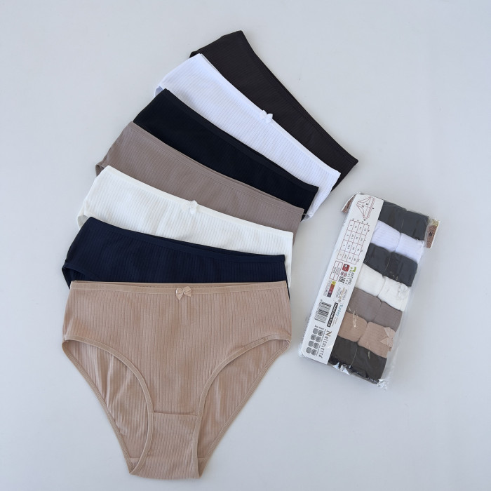 Набір трусиків тижневок батал в рубчик- Розмір: 2XL. ( 7 шт/уп). ТМ. Nicoletta