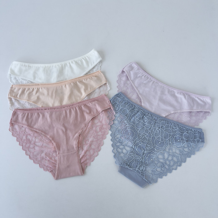 Жіночі бавовняні трусики -Розмір: M. ( 5 шт/уп)