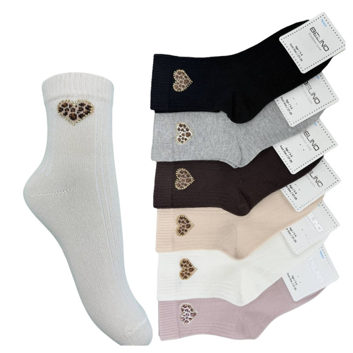 Шкарпетки бавовняні 9-10 років для дівчаток ТМ Belino (6 шт/уп)