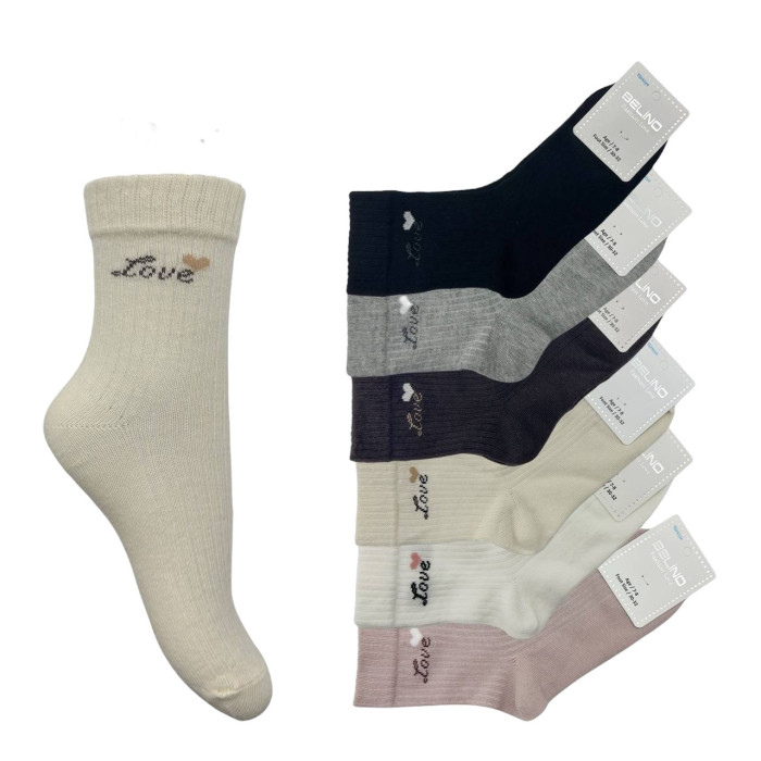 Шкарпетки бавовняні 5-6 років для дівчаток ТМ Belino (6 шт/уп)