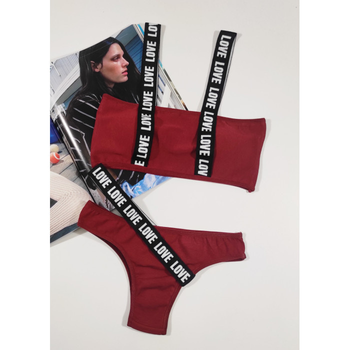 Комплект жіночий бюстгальтер чашка B на тонкому поролоні + трусики "DOMINANT" розмір 75