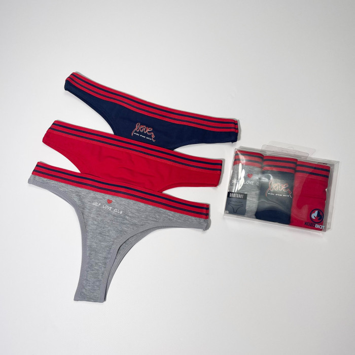 ОПТОМ. Набір жіночих трусів бразилиана. Розмір: S. ( 3 шт/уп). Туреччина.